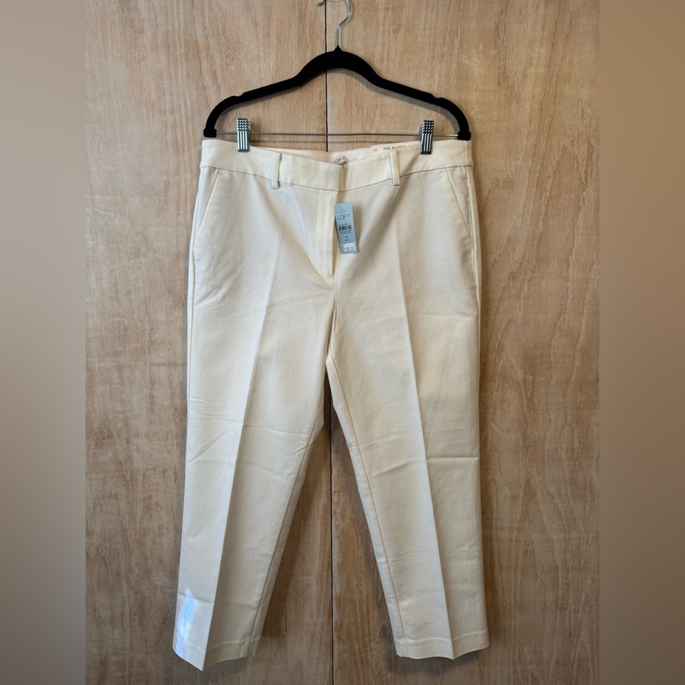 NWT 12p LOFT Riviera Slim White ankle pant